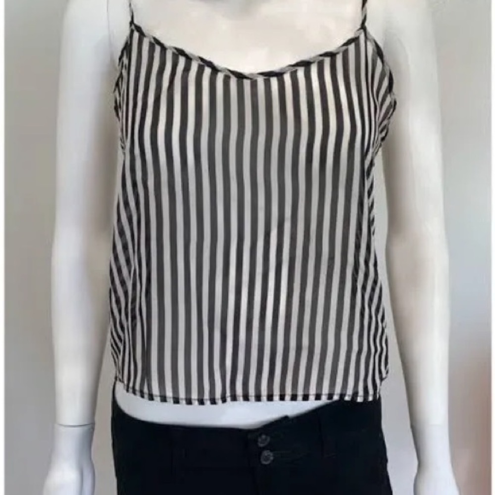 Black and White Striped Women's Top